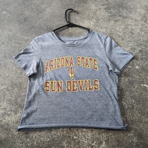 Arizona State Sun Devils Crop Top Shirt Womens M Gray Cropped Retro Y2K College